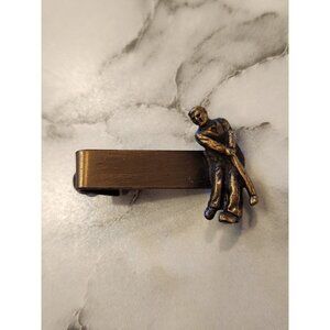 Vintage Brass Golfer Tie Clip